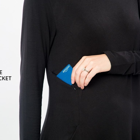 Betabrand Black Silk Blend Travel Dress Medium - Picture 6 of 9